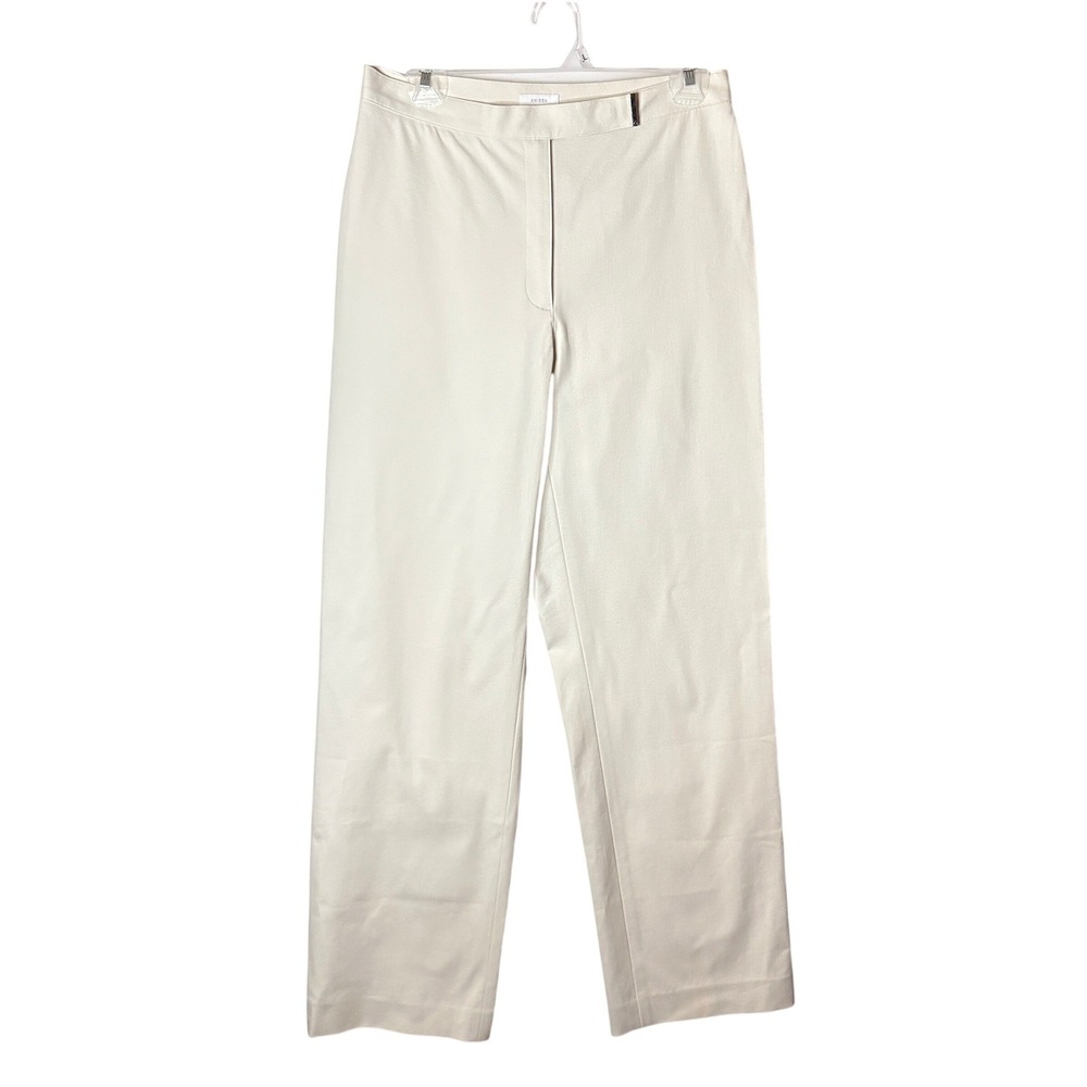 Liz Claiborne Anissa Pants Womens 8 Cream Straight Leg Trousers Quiet Luxury